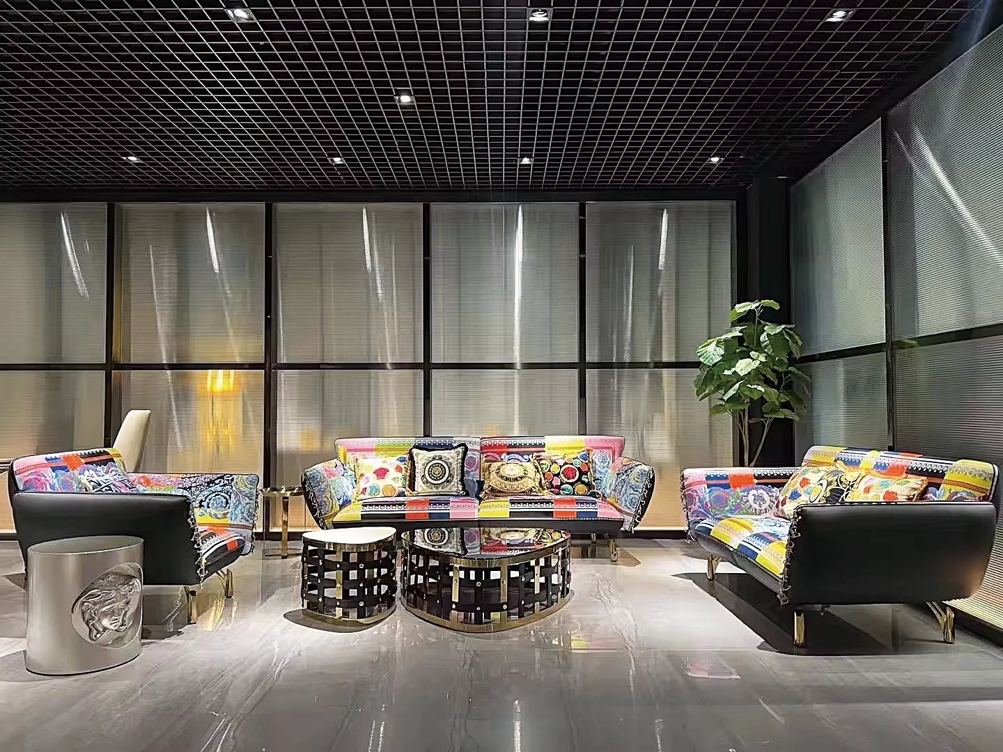 Latest popular luxury leather Italian sofa set home furniture living room sofa