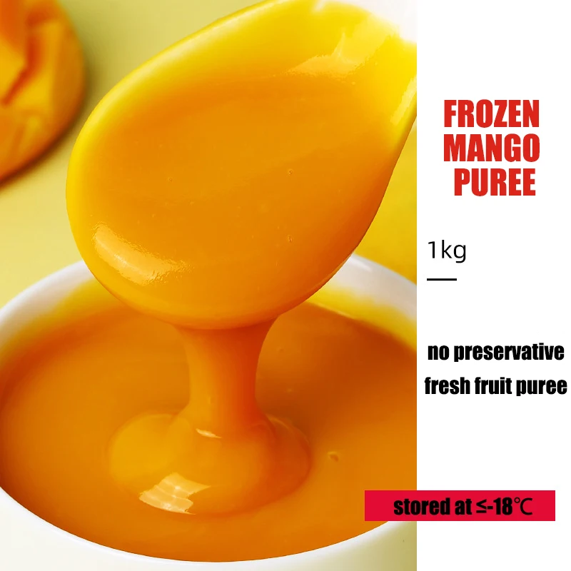 Without Additive Frozen Pure Fresh Mango Puree 1kg No Additives Quick Frozen Long Shelf Life