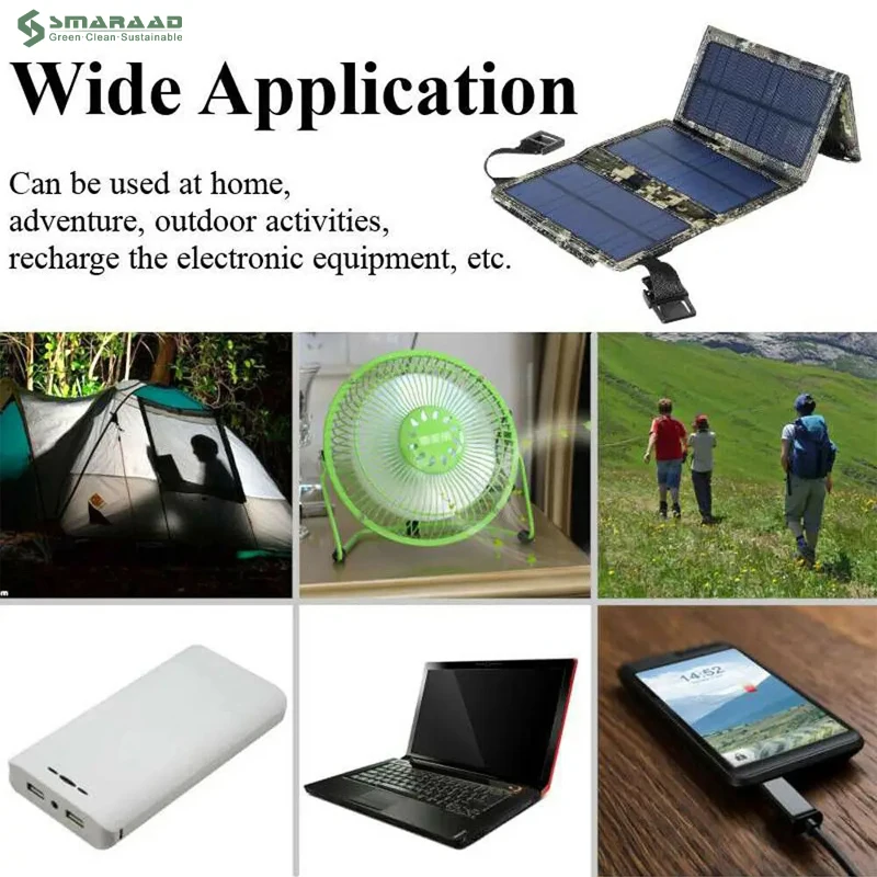 SMARAAD Mini Solar Panels 30W Outdoor Portable Charging Usb Charger Portable Foldable Solar Panels