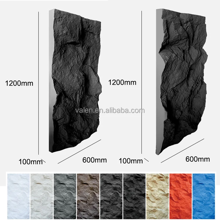 Hot Sale Hard Mushroom Pu Rock Stone Wall Panel Luxury Outdoor Artificial Pu Faux Stone Wall Panels Exterior 3D Wall Cladding