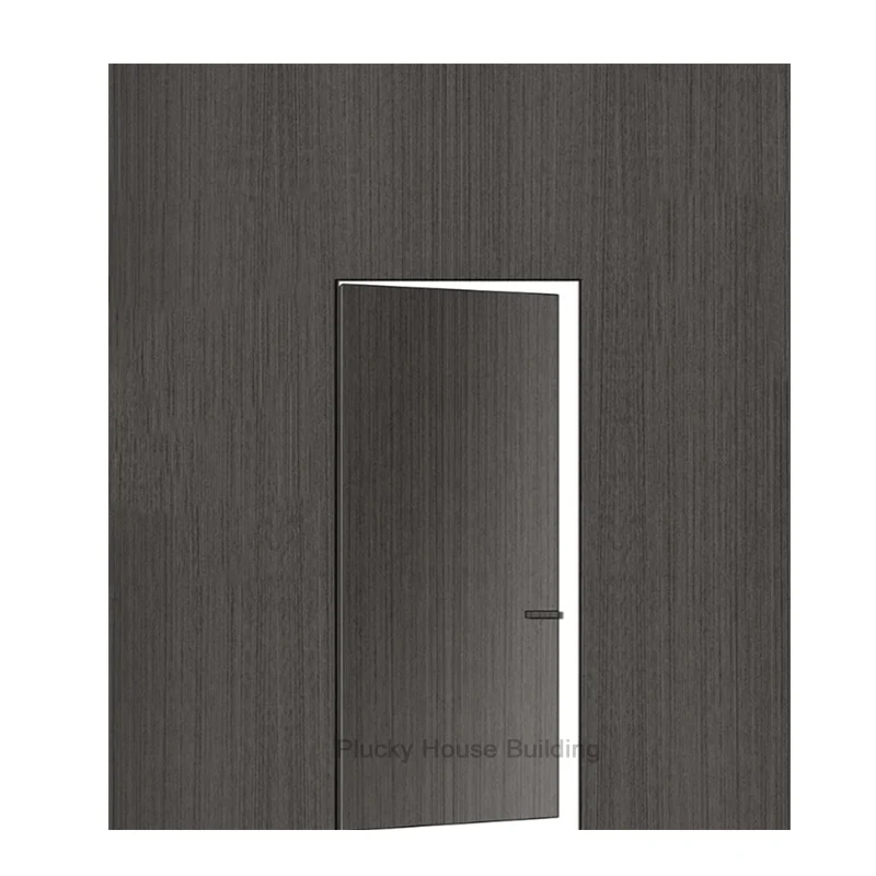 Modern flush design frameless interior wooden door hidden door 