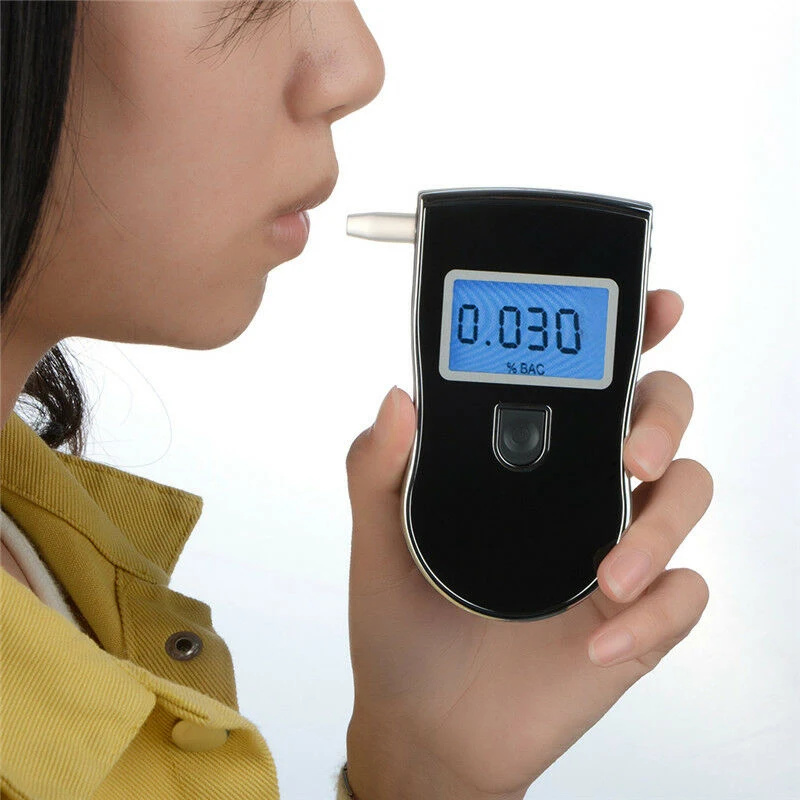 Alcohol Tester at818 Handheld Breathing Drunk Driving Tester Portable Blue Screen Alcohol Tester