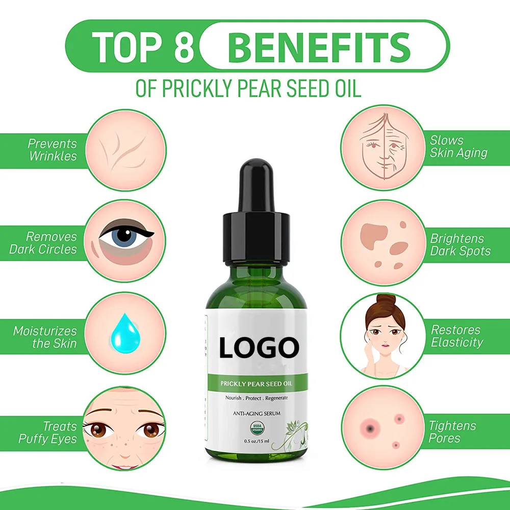 OEM Wholesale 100% Pure Organic Anti Aging Facial Prickly Pear Seed Oil