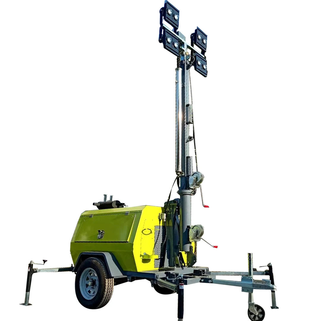 Construction machinery 5 m 7 m 9 m Portable Trailer Hand-lifting mobile lighting tower portable light tower CE EPA certified