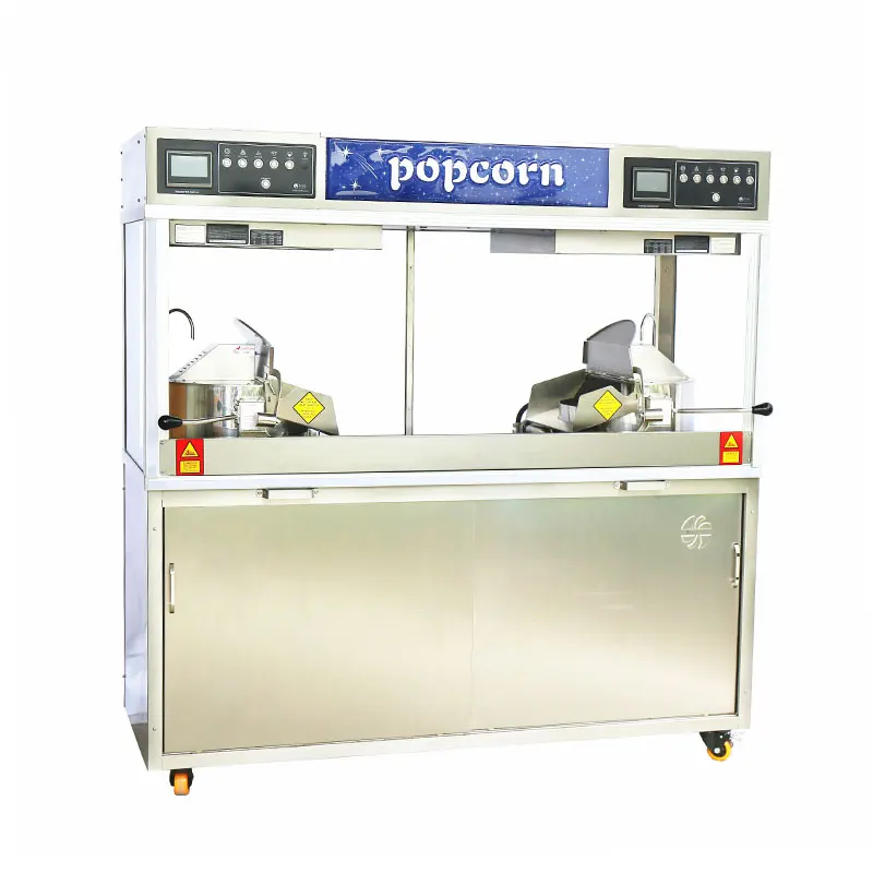 Twin Kettles 36oz Stainless Steel Cinema Pop Corn Machine SUS304 Popper for Movie Theatre
