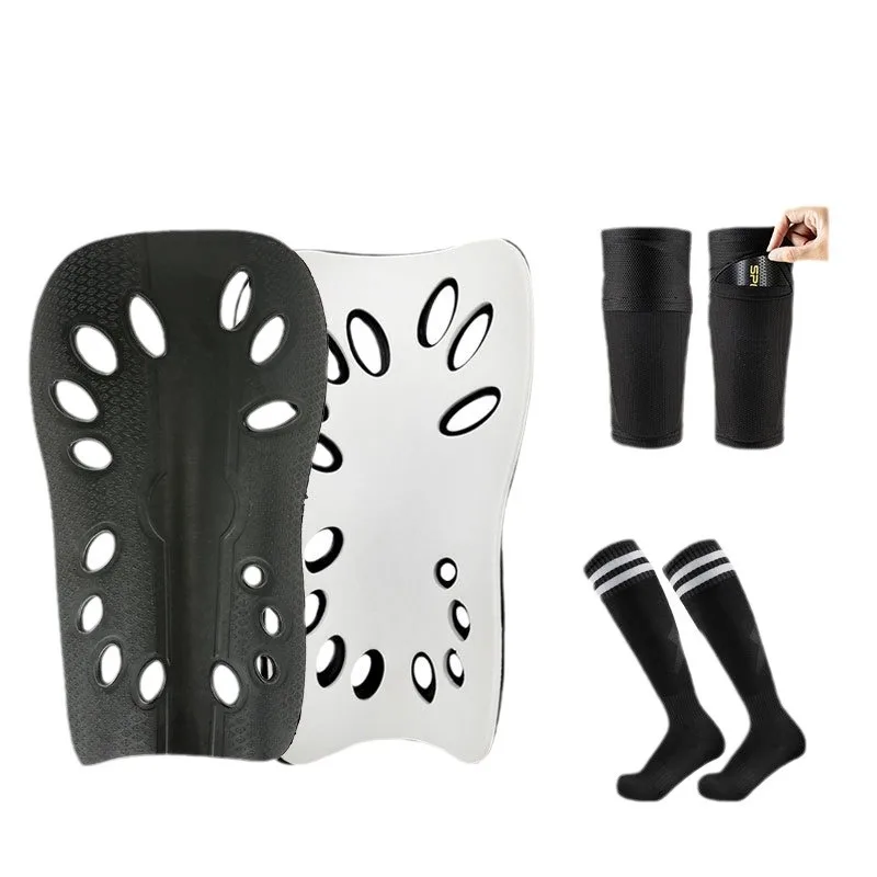 3pairs/set Shin Guards Soccer Plastic Porous Football Leggings Board Socks Combination Children Adult