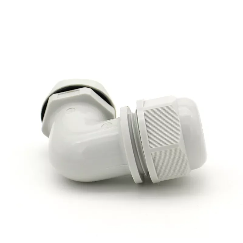 Black/Grey IP68 90 Degree Elbow Waterproof Nylon Bending Angle Cable Gland