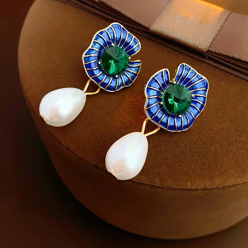 Dazgirl ladies fashion summer cute flower long drop heart vintage earrings 2024 luxury jewelry trend