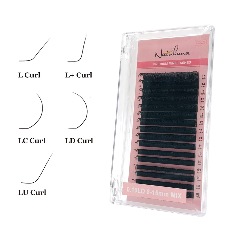 
NATUHANA L L+ LC LD LU Curl 16rows/tray 8~15mm Individual Classic Eyelash Extension L Mink Eyelashes L Artificial False Lashes 