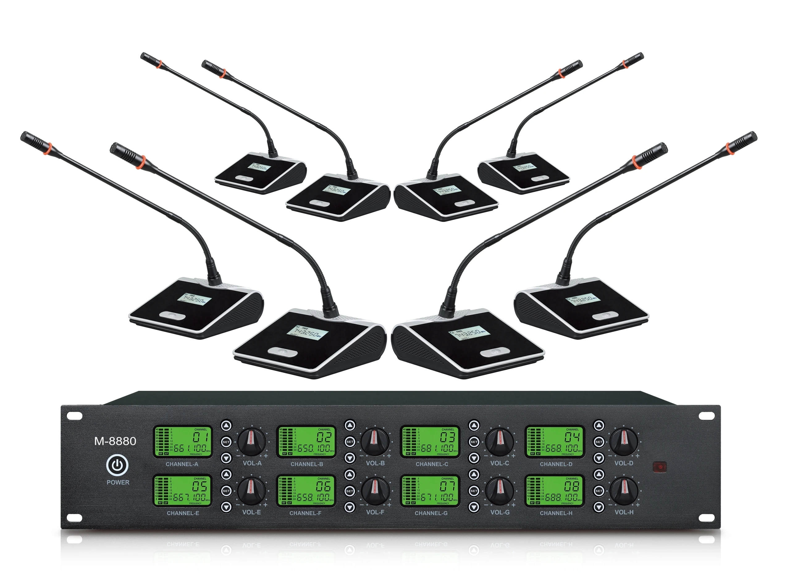 Портативный петличный микрофон на 8 каналов UHF Gooseneck Беспроводная микрофонная система профессиональный цифровой микшер консоль аудио