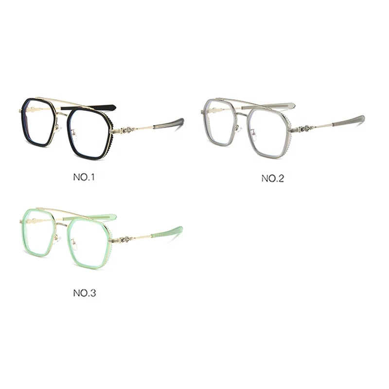 2022 New Stocks polygonal Women Wholesale Men Anti Blue Light Optical Frame Glasses Spectacle Eyeglasses Eyewear Frames 9734C
