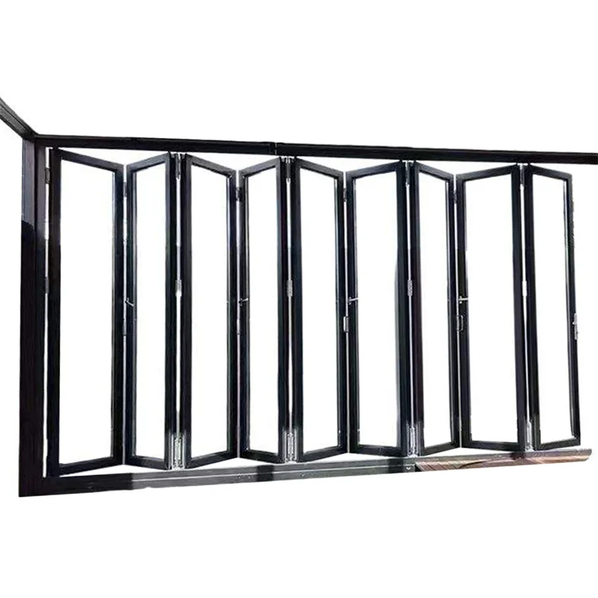 Aluminum Glass Sliding Folding Door Patio Exterior Bifold Doors Double Glazing Aluminum Bi Folding Door For Store