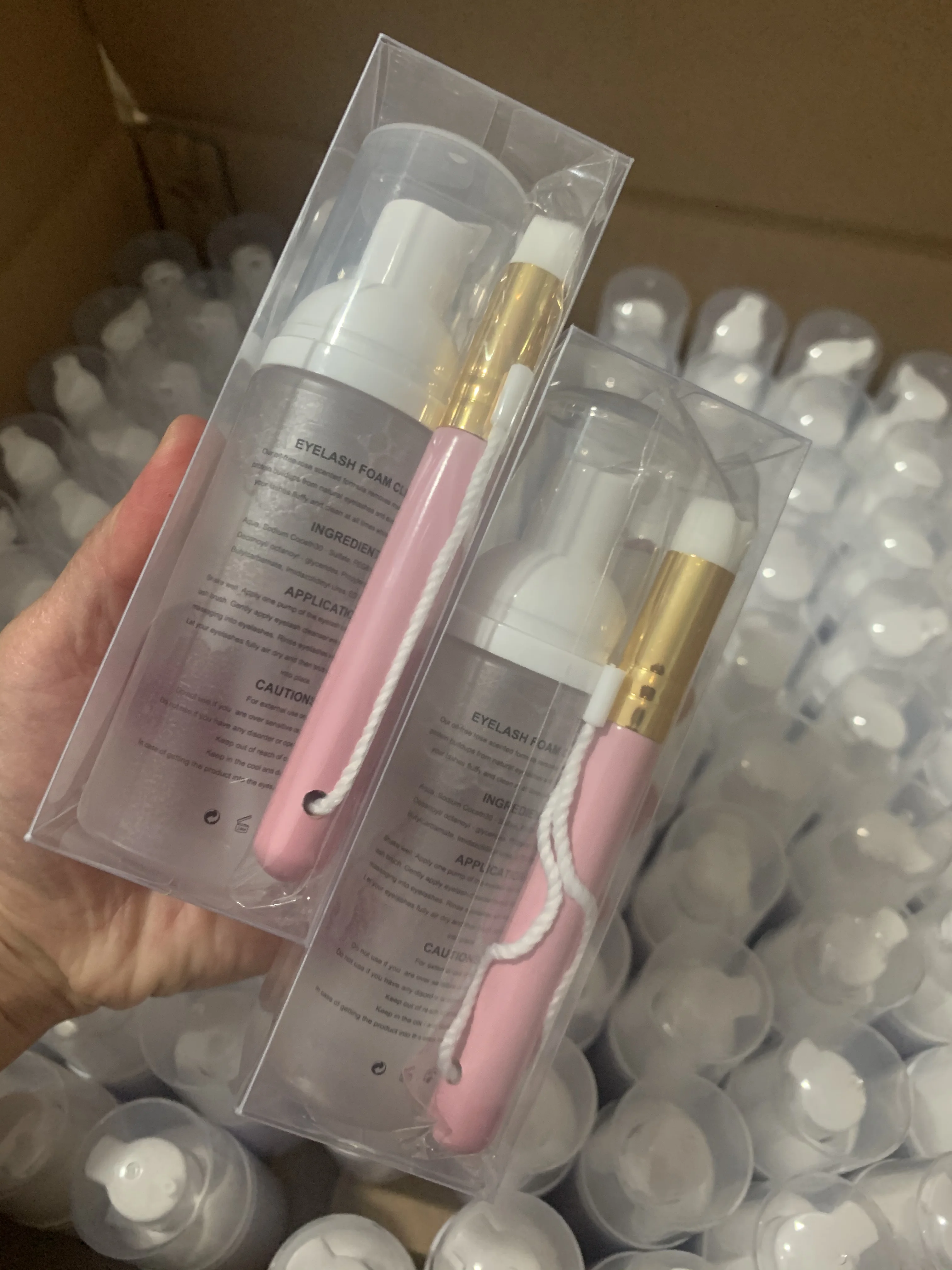 lash eyelash kit shampoo extension brush wash brushes cleaner with lashes set cleanser rose and logo extensions