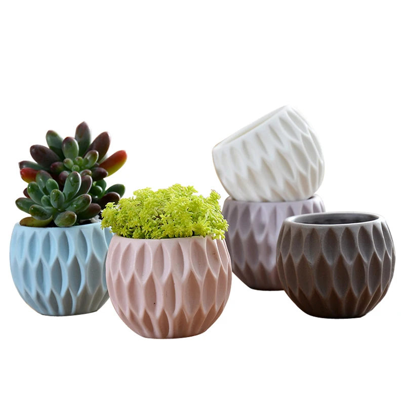 
High quality hollow ceramic vase hemispherical ceramic flower pot 