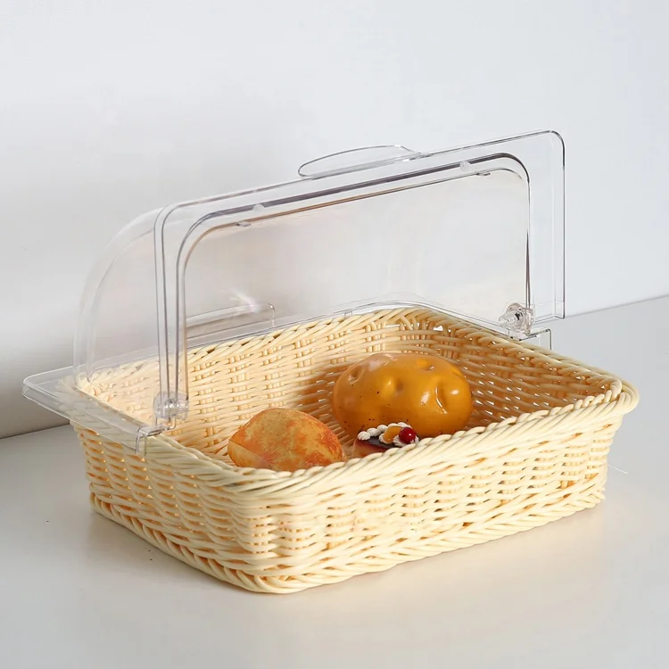 Polyweave Basket With Polycarbonate Roll Top Dome Cover