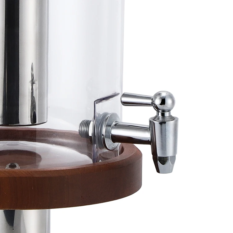 Juice Dispenser Wooden Base with Sapele Commercial Plastic Fridge Juicer Dispenser Cold Beverage