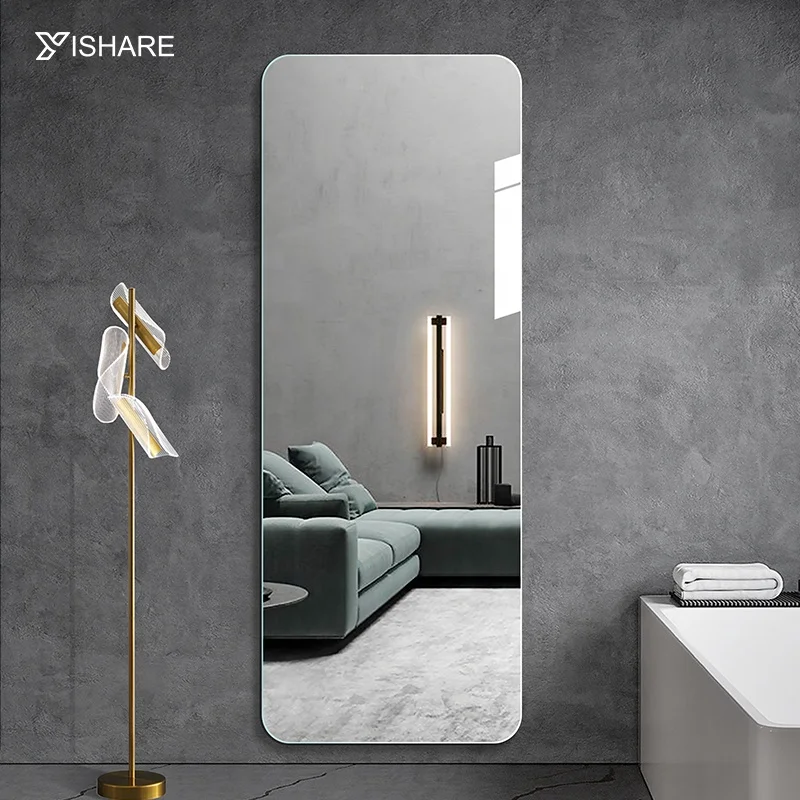 Yishare High Quality Simple Modern Design Unframed Interior Decor Living Room Dressing Mirror Furniture Full Length Mirror