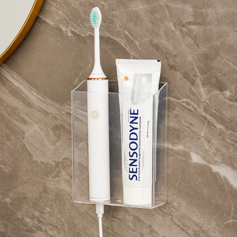 Wall Mounted Bathroom Storage Box Household Multifunctional Toothbrush Toothpaste Sorting Box Drainage Box