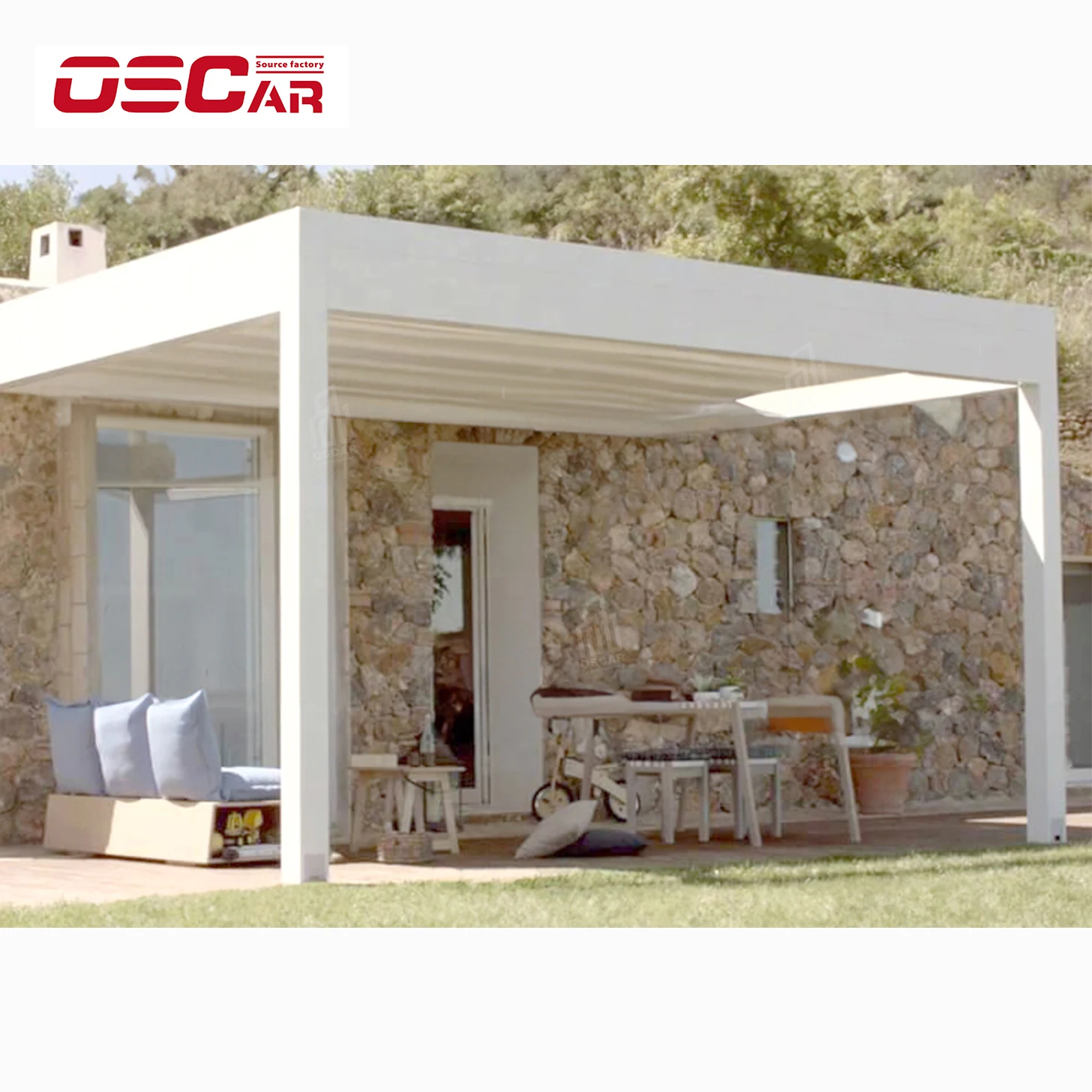 Factory Direct Aluminum Pergola Manual/Motorized Home Furniture Louvre Roof Gazebo Outdoor Modern Backyard Canopy for Garden