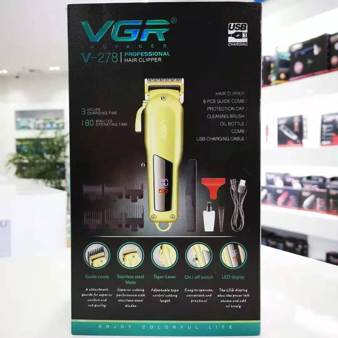  Оригинальная VGR V278 профессиональная перезаряжаемая машинка для стрижки волос мужчин