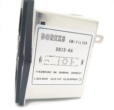 Однофазного переменного тока фильтр стандарту IEC с переключатель и предохранитель фильтр 50 Гц/60 Гц DBI5-6A, 1A, 3A, 10A