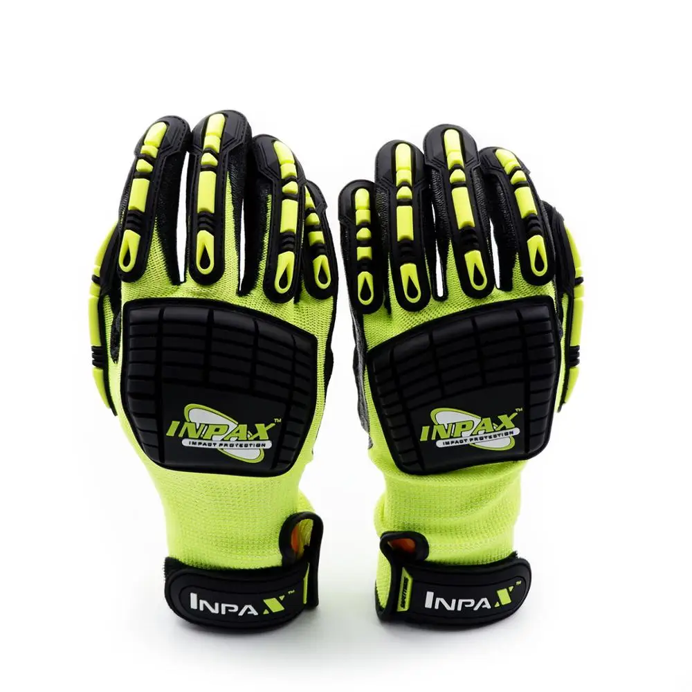 
TPR Oilfield Safety Work Construction Industrial Protective Mechanical Guante Anti Cut Resistant Impact Mechanic Gloves 