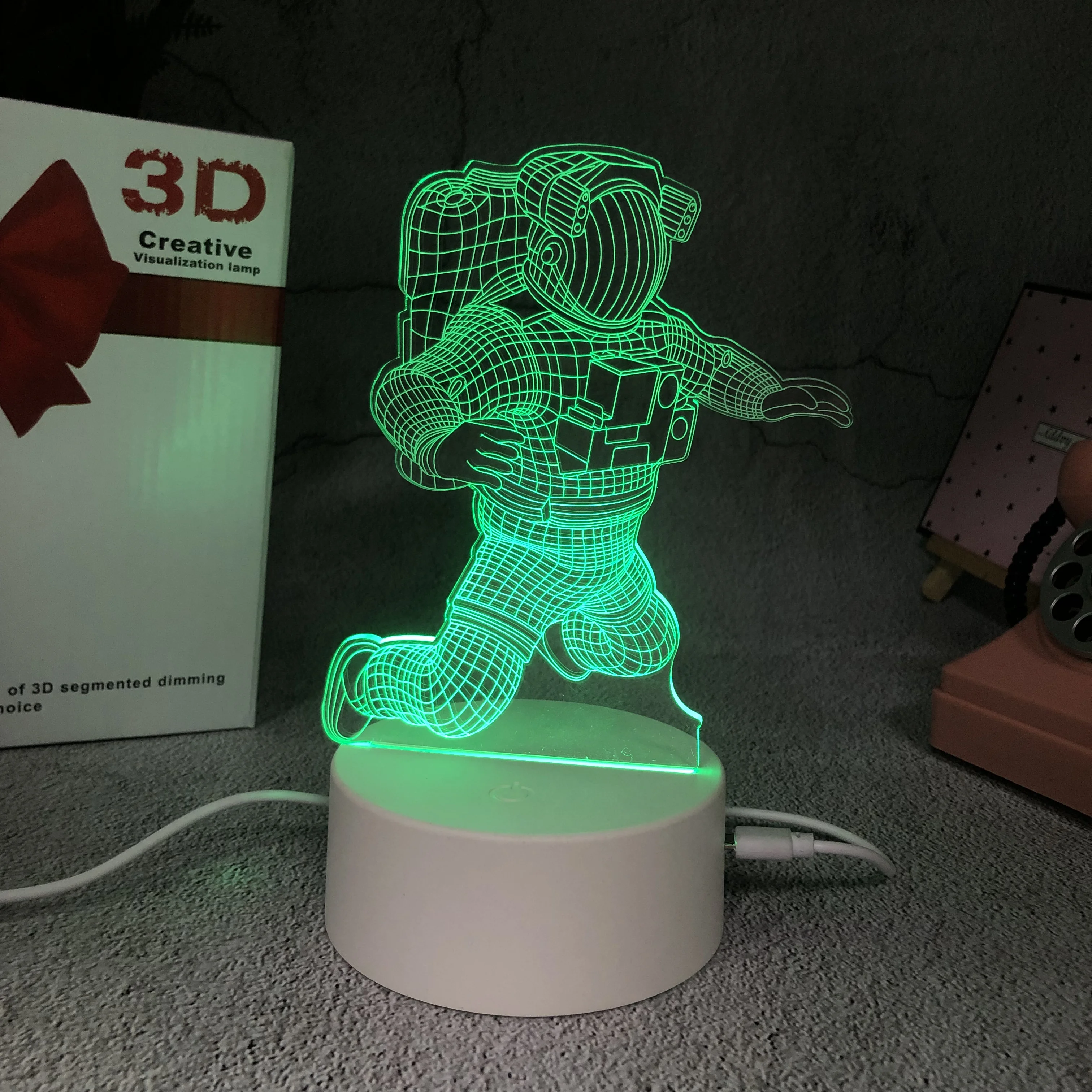Table lamp bedside lamp usb bedroom creative personality decoration ornaments 3D moon astronaut astronaut night light