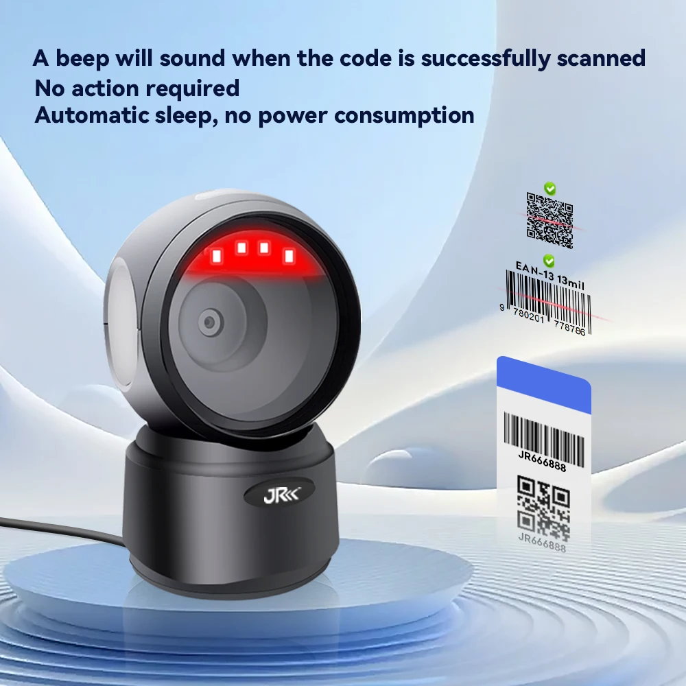JR 2024 T27H Express Logistics QR Desktop Scanner QuickReading 1D 2D Barcode Hot Selling cashRegister POS