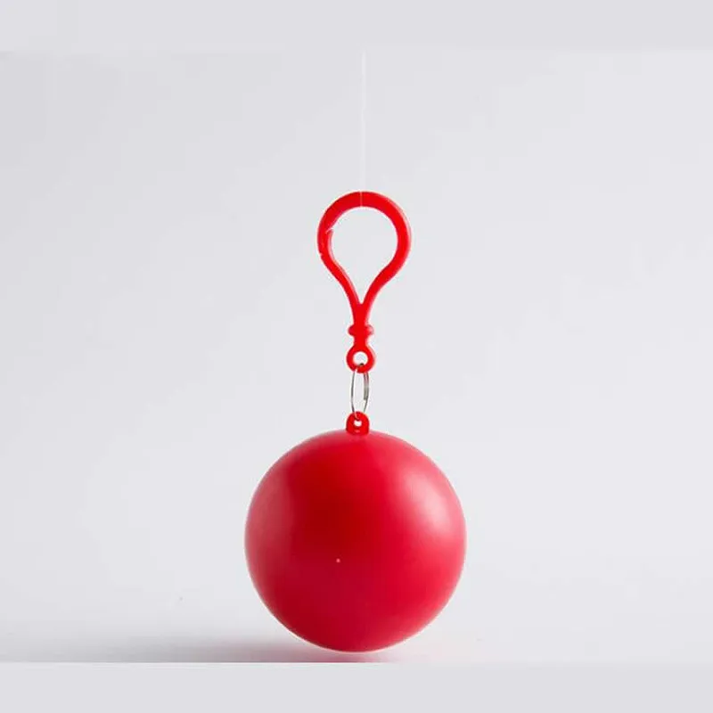 Wholesale/Customized Logo Disposable Keychain Ball Poncho, Disposable Ball Raincoat, Adult Rain Poncho with Ball Keychain