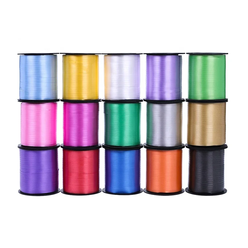 Factory Supplier Christmas Packing Gift Custom Printing Logo Metallic Pp Plastic  Balloon Curling Ribbon Spool