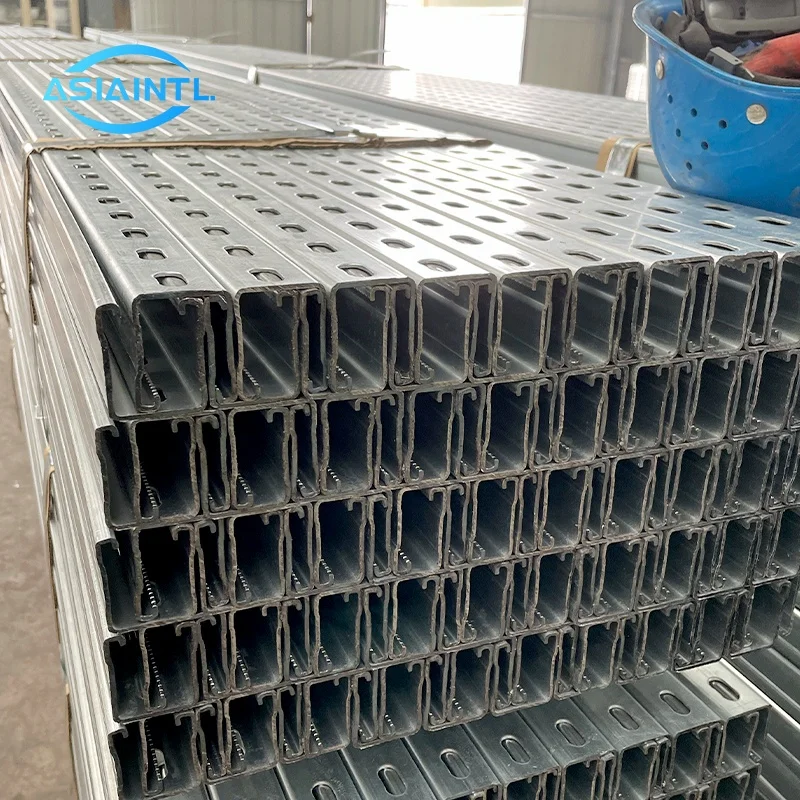 Hot dip galvanized 41x82 double channel powder coated c channel solar panel strut channel