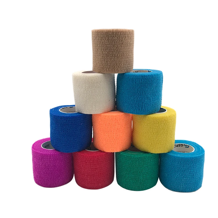 7.5CM X 4.5M Medical Adhesive Suture Spandex Non-woven Cohesive Bandage For Horse