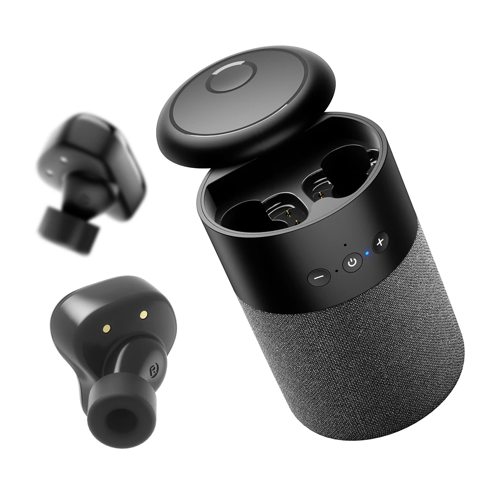 New Arrival Mini Wireless TWS Portable Audio Outdoor Speaker Player With True HiFi Stereo Music in-ear Headsets Earbuds