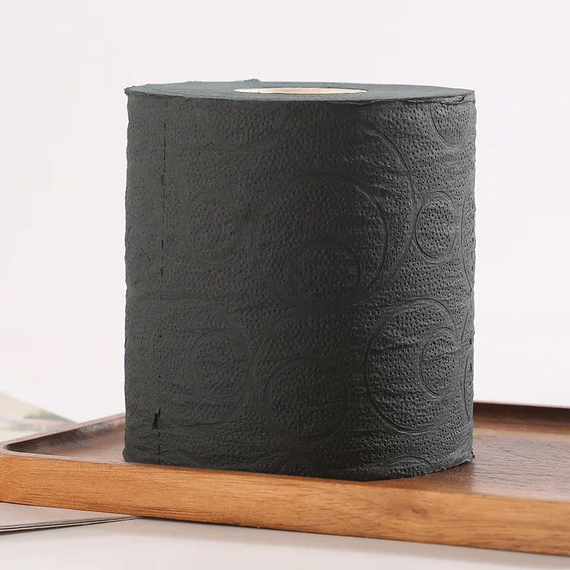 Custom Printed Black Luxury Toilet Paper Soft Virgin Wood Pulp Toilet Paper Rolls