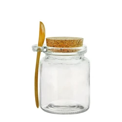 Стеклянная банка с бамбуковой ложкой и Пробковой Крышкой для специй, солевых приправ, 8 унций, 250 мл