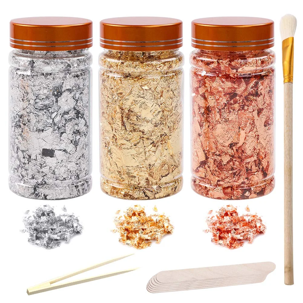 Gold Leaf Kit for Resin Nail Painting Earrings Necklace Key-chain and Art Craft Jewelry Making Decoration DIY