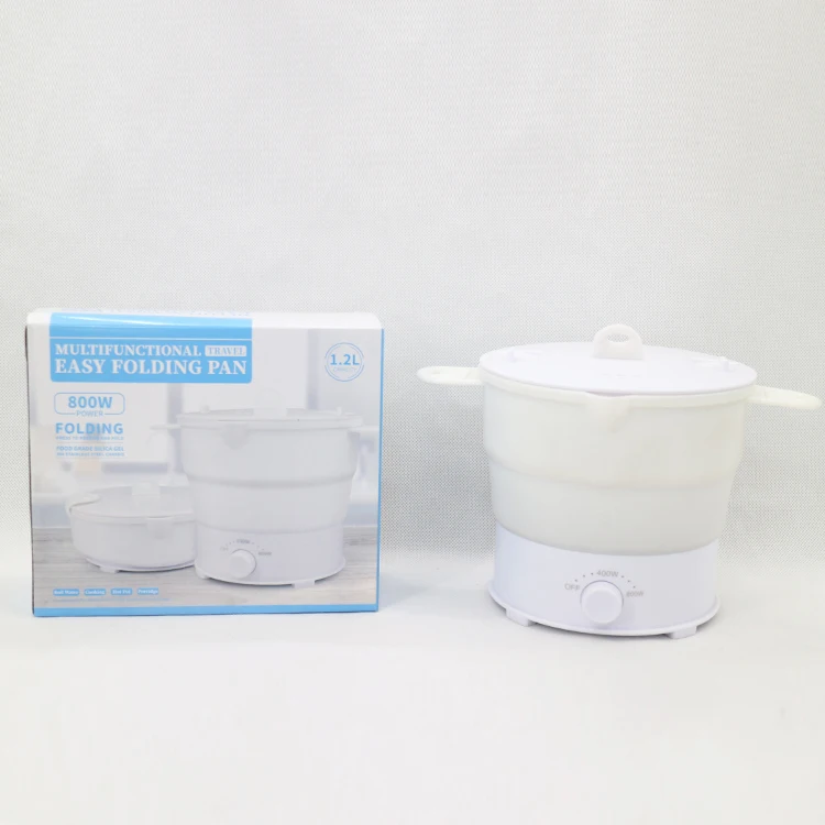 Low moq product silicone outdoor travel noodle foldable electric chinese hot pot electric multi pot cooker