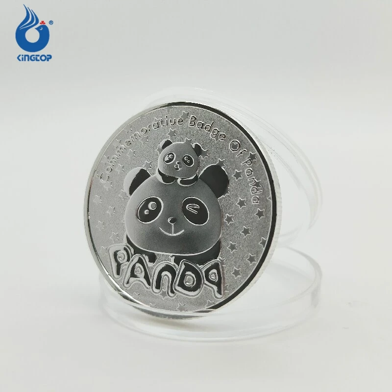 Panda Commemorative Coin Cameo Animals Sliver Plated Coins Collectible Tourist Attractions Gift Zoo Souvenirs Coin