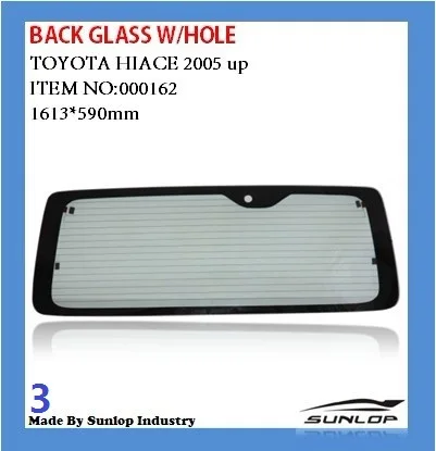 sunlop hiace auto  body parts #000162  back glass with hole  rear glass 68105-26290  hiace200 commuter 2005-2018