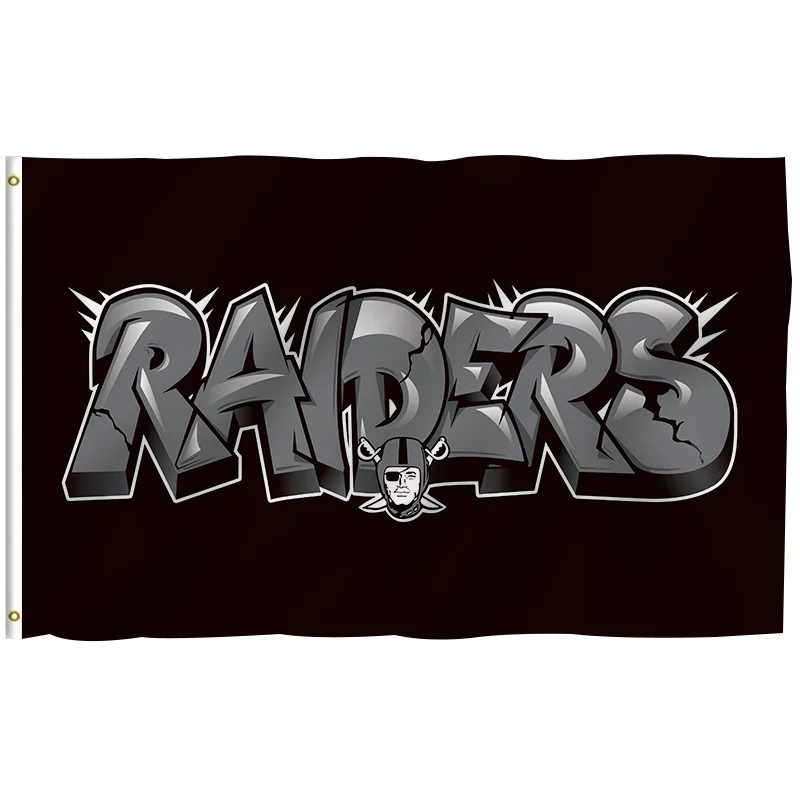 In Stock All Football Team Flag 3x5ft High Quality Custom Design  Raiders Banner 100% Polyester Sports  Flag