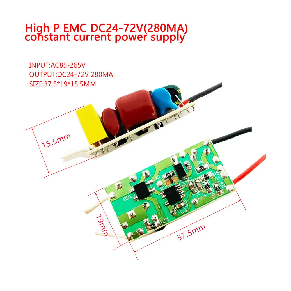 Неизолированный Ac85-265V dc27-85V Серии 220 мА 8-18 Вт