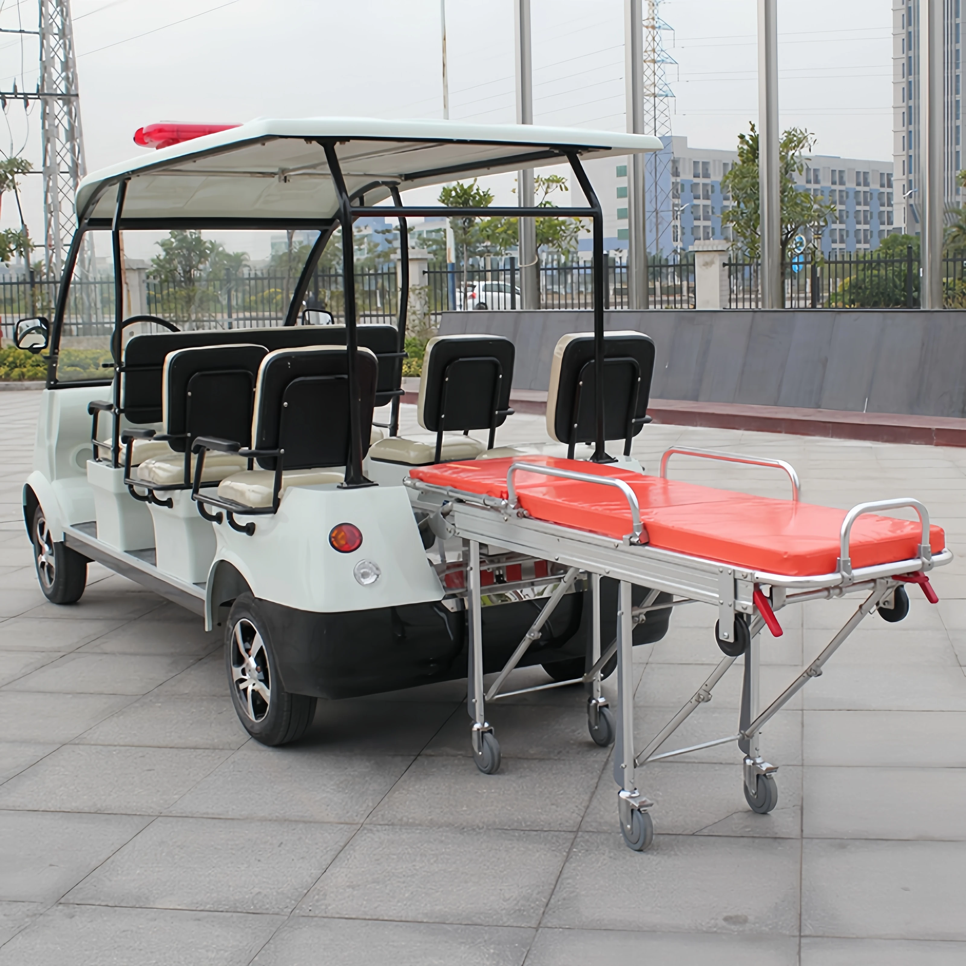 Latest Design Cheap Luxury Ambulance Golf Vehicle 48V 6 Seat Electric Golf Cart Electric Ambulance for Sale