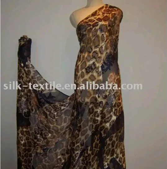 
Burnt out Silk Viscose Satin fabric 