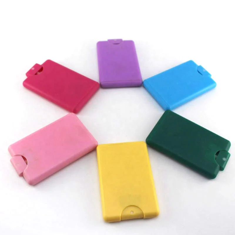 Wholesale Colorful Mini Plastic Travelling Perfume Credit Card Spray Bottle 20ml credit card sprayer