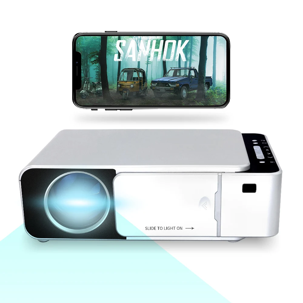 Smart Projector LCD1280*720 proyector  With mobile phone connected on the same screen