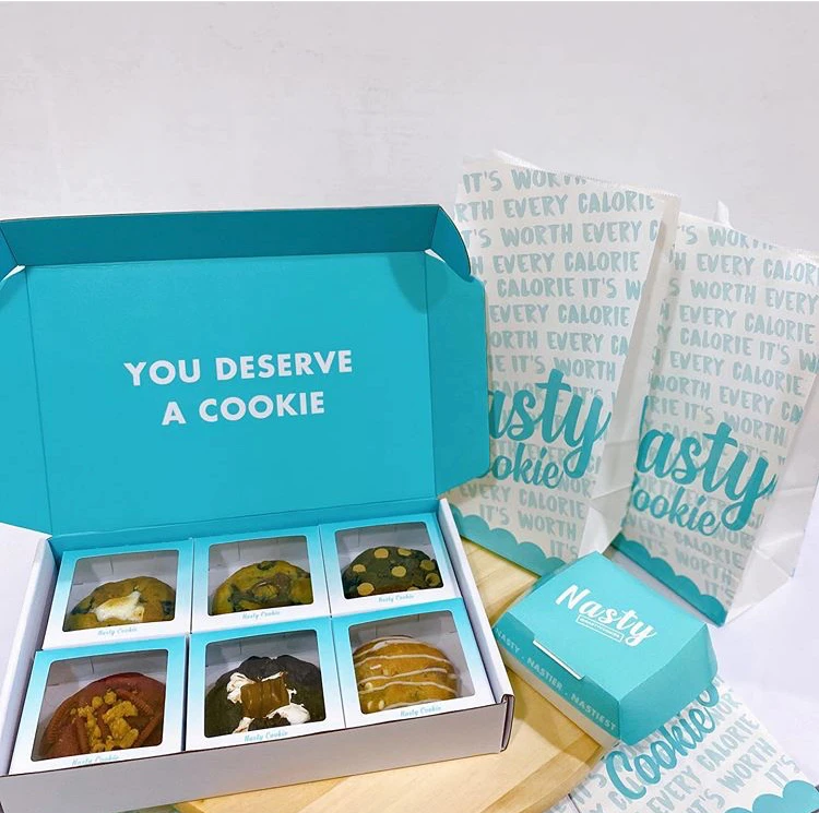 High quality exquisite custom cardboard cookies packaging box for delicious food