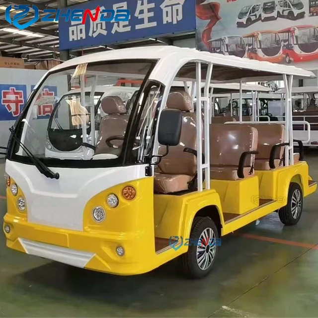 Electric Mini Bus Sightseeing Buggy Car 14 Seats for Tourist Special Transportation for Sale