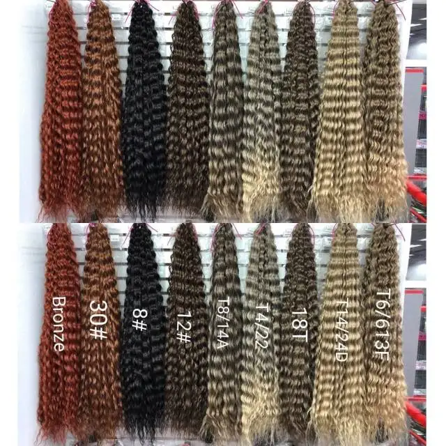 Rebecca Wholesale Water Wave Crochet 30 Inch Deep Wave Twist Hair Synthetic Goddess Braids Hair Wavy Ombre Blonde Hair Extension