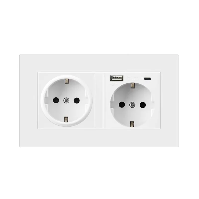 European Switch Socket Panel Type 86 Type 80 German Standard Socket