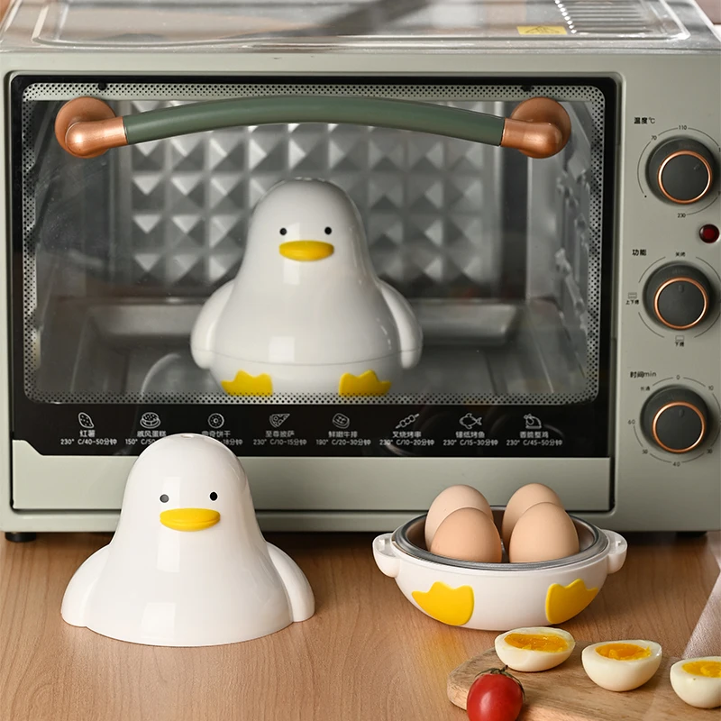 Wholesale custom kitchen appliances 4 eggs rapid egg cooker white cute duck microwave egg steamer